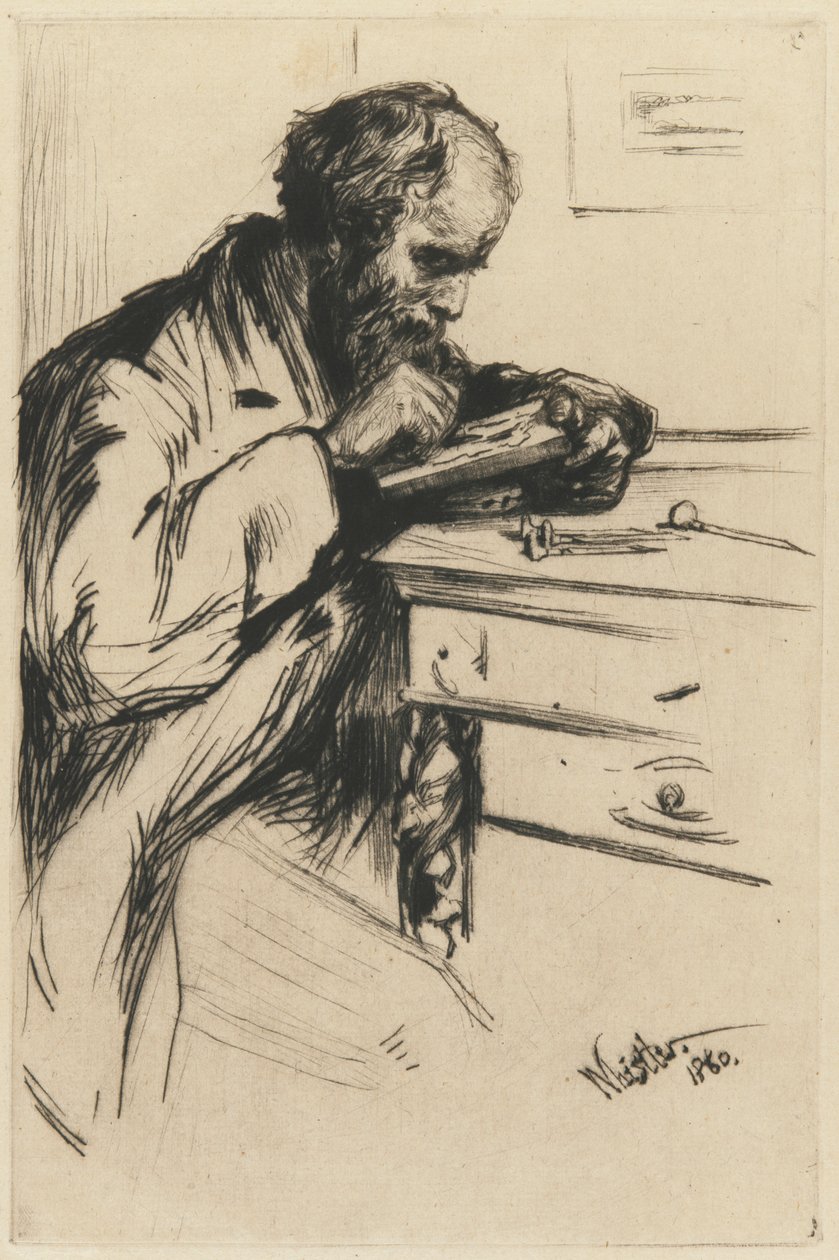 Riault puukaivertaja, 1860. tekijältä James Abbott McNeill Whistler
