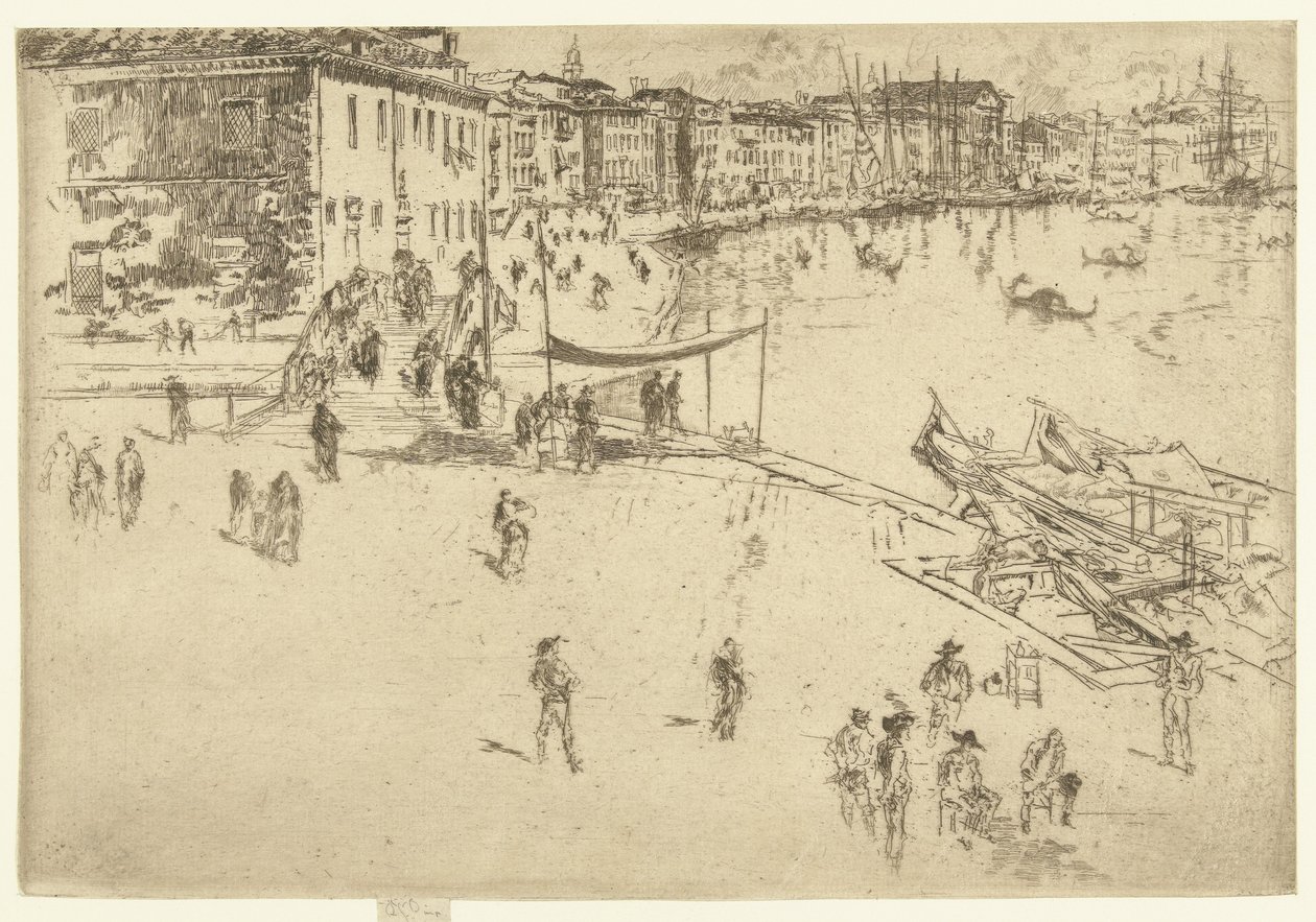Riva del Sciavoni The Riva, nro. 2 Kahdenkymmenenkuuden etsauksen sarja (sarjan nimi) tekijältä James Abbott McNeill Whistler