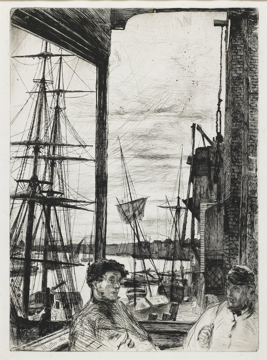 Rotherhithe teoksesta "Kuusitoista etsausta Thamesista ja muista aiheista" tekijältä James Abbott McNeill Whistler
