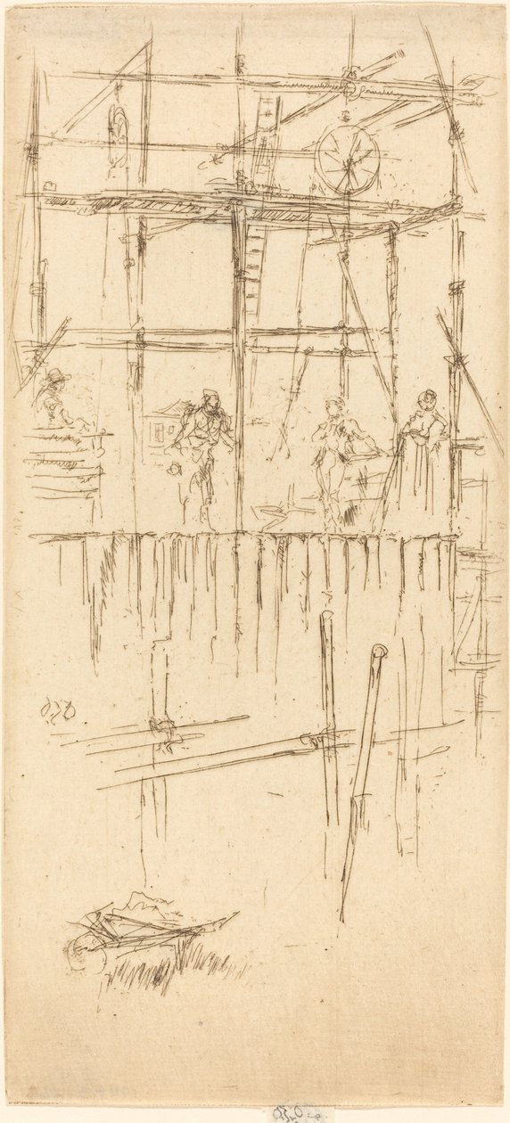Savoyn rakennustelineet, n. 1887. tekijältä James Abbott McNeill Whistler