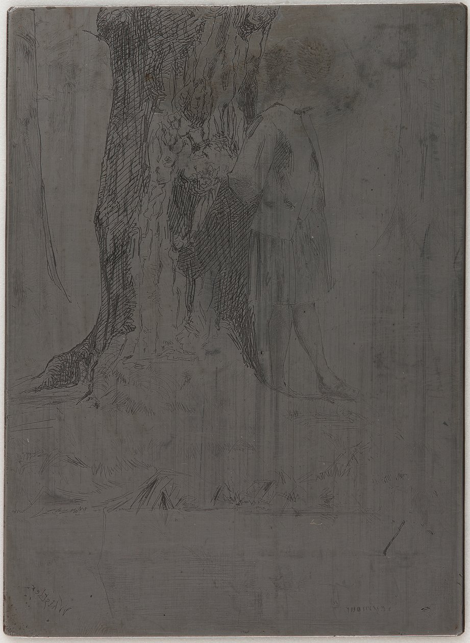 Seymour seisoo puun alla, 1859. tekijältä James Abbott McNeill Whistler