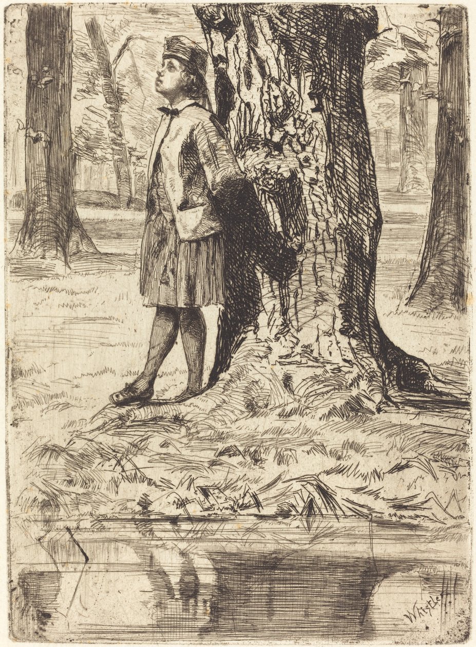 Seymour seisoo puun alla, 1859. tekijältä James Abbott McNeill Whistler