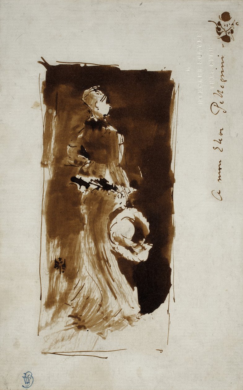Luonnos Rosa Corderin muotokuvan jälkeen, n. 1879 tekijältä James Abbott McNeill Whistler