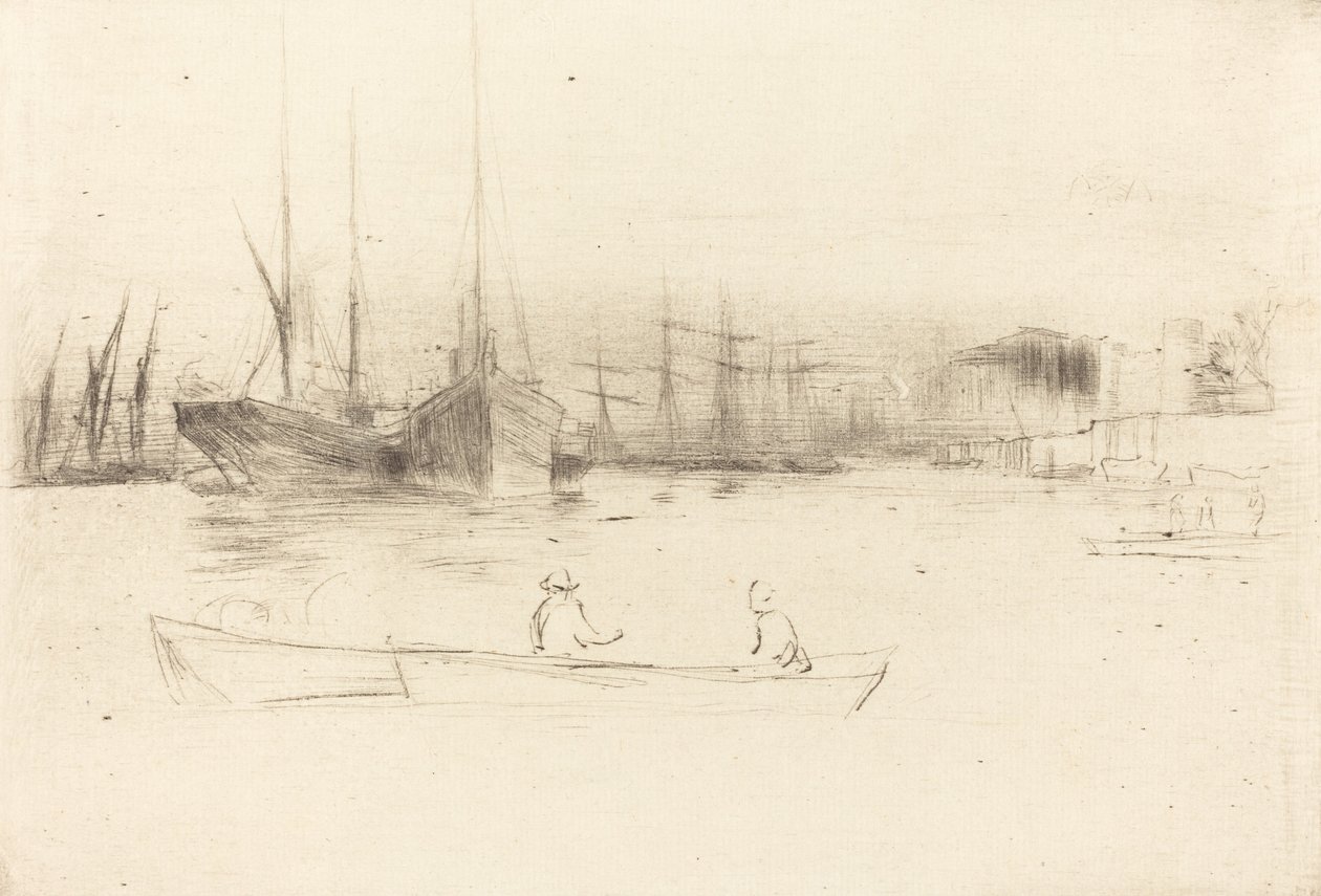 Höyrylaivat pois Towerista, 1875. tekijältä James Abbott McNeill Whistler