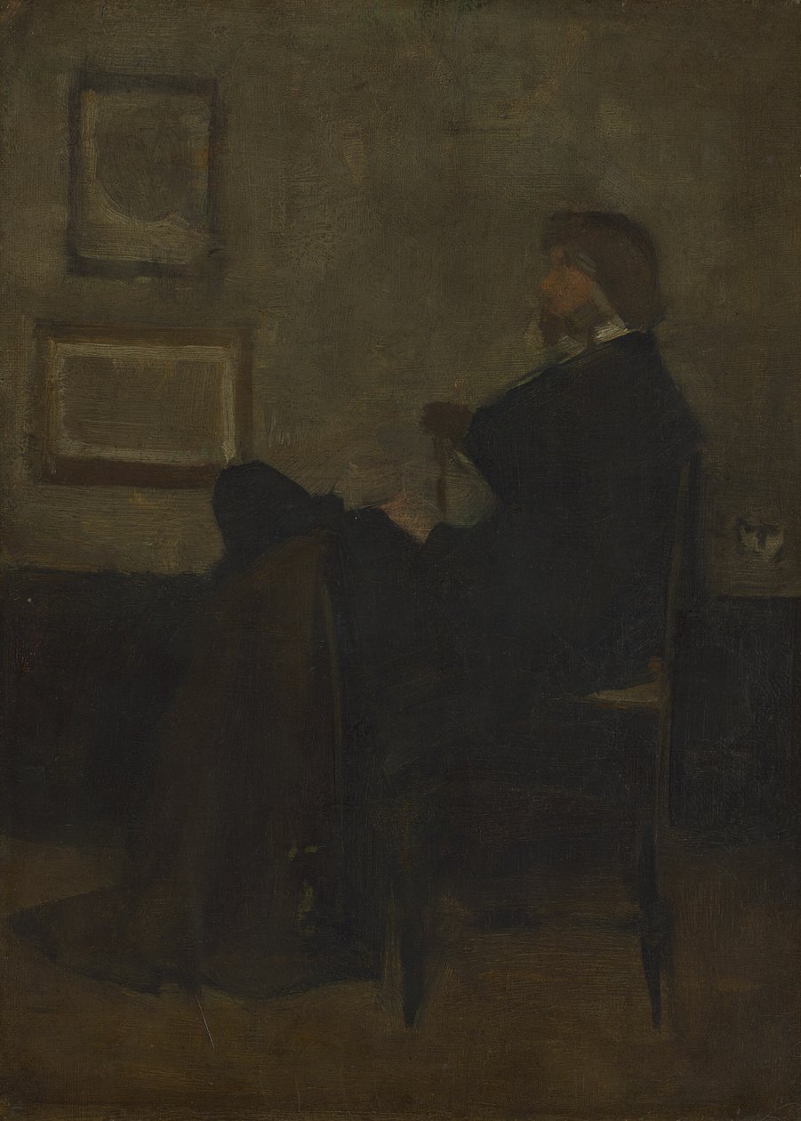 Harmaan ja mustan asettelun tutkimus, nro 2: Thomas Carlylen muotokuva, 187273. tekijältä James Abbott McNeill Whistler