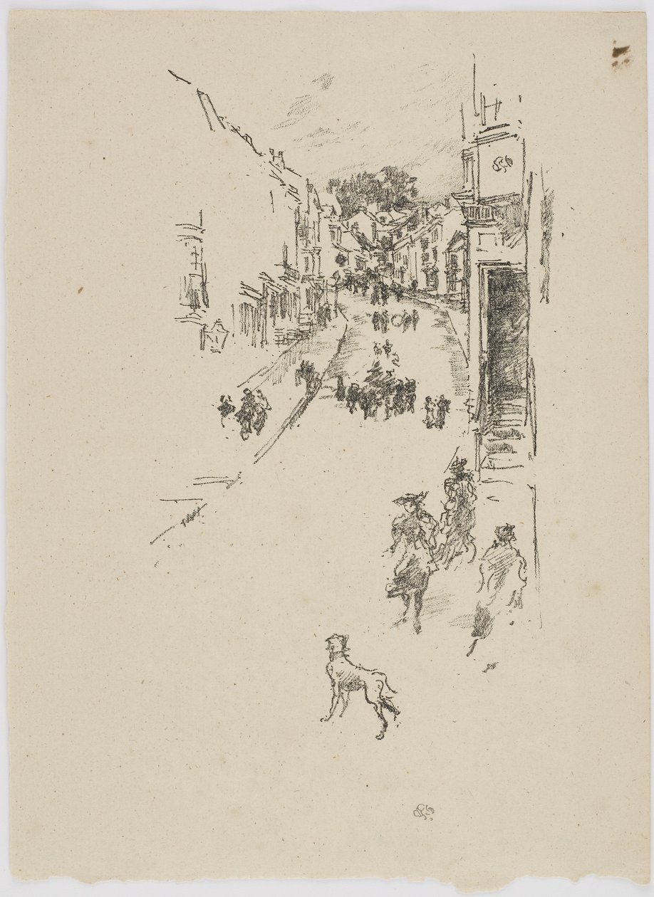 Sunnuntai, Lyme Regis, 1895 (litho paperilla) tekijältä James Abbott McNeill Whistler