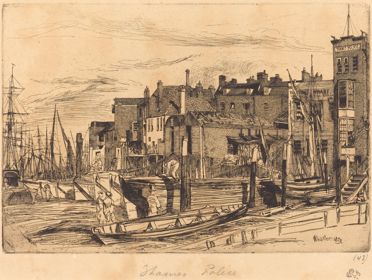 Thamesin poliisi, 1859. tekijältä James Abbott McNeill Whistler