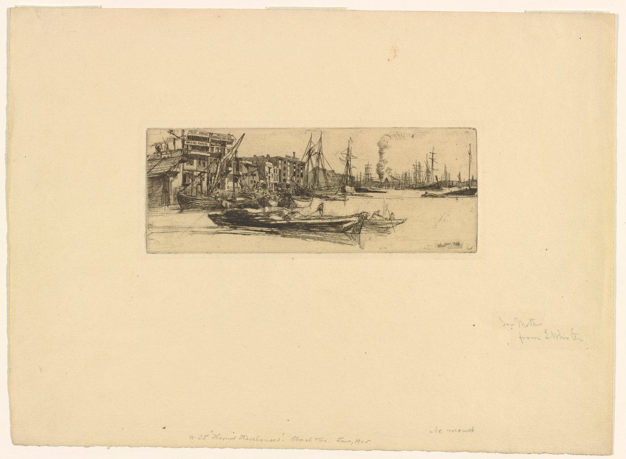 Thames Warehouses, 1859. tekijältä James Abbott McNeill Whistler