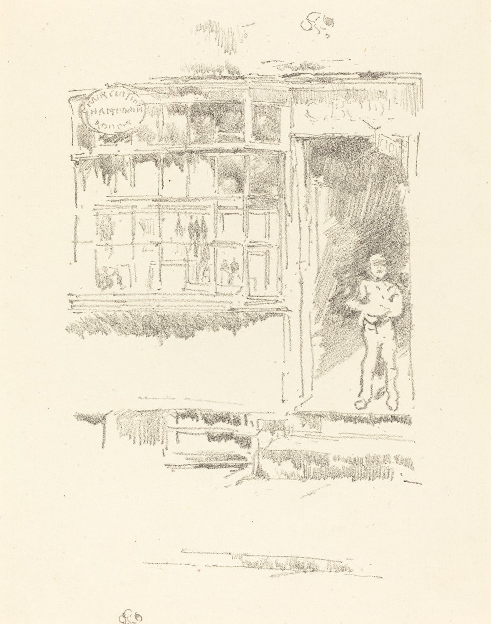 Parturi Mewsissä, 1896. tekijältä James Abbott McNeill Whistler