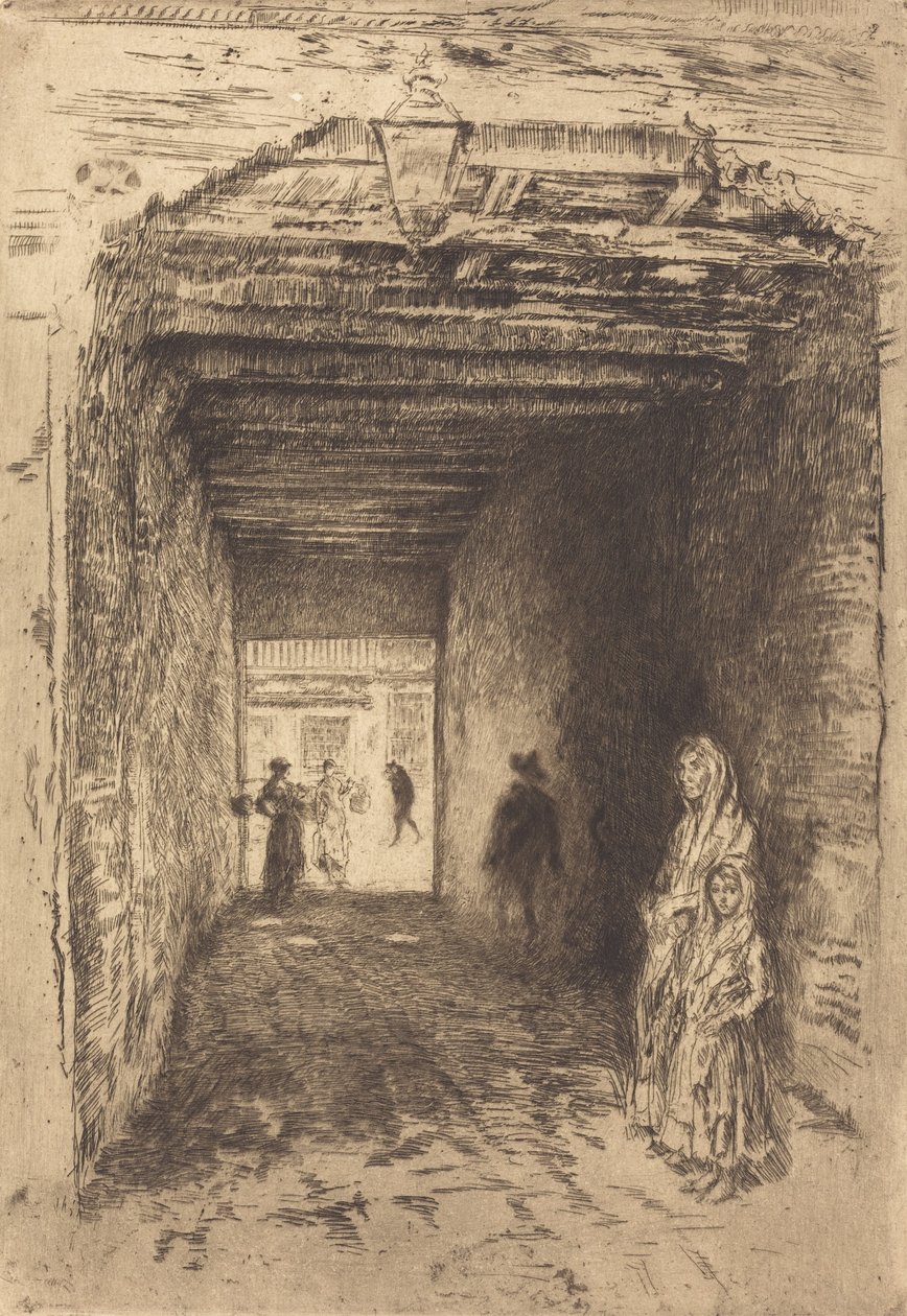 Kerjäläiset, 18791880. tekijältä James Abbott McNeill Whistler