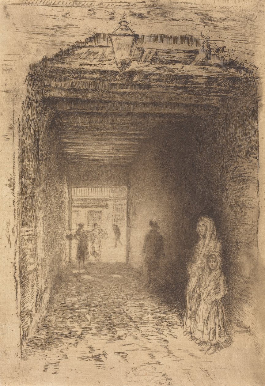 Kerjäläiset, 18791880. tekijältä James Abbott McNeill Whistler