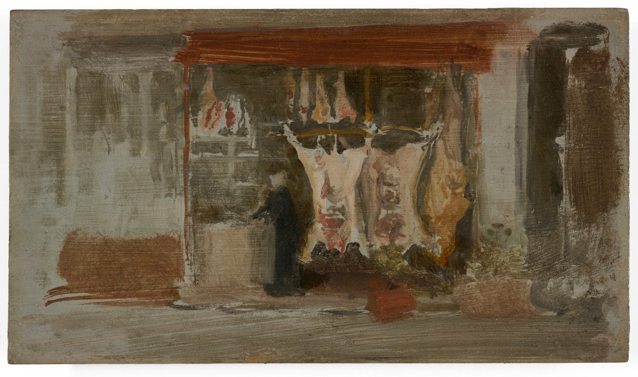 Teurastamo, n.1888-89 (öljy puupaneelille) tekijältä James Abbott McNeill Whistler