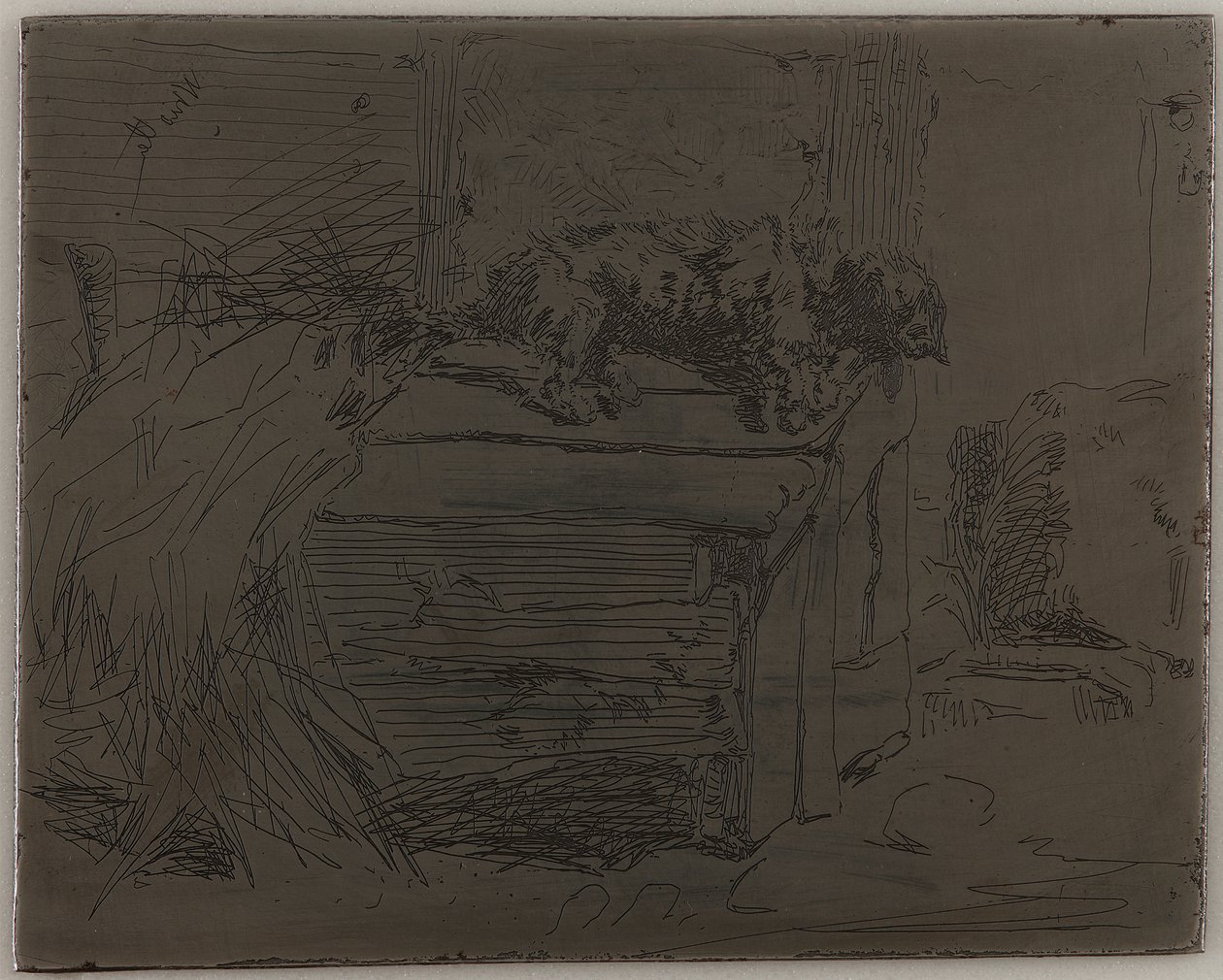 Koira kennelissä, 1858. tekijältä James Abbott McNeill Whistler