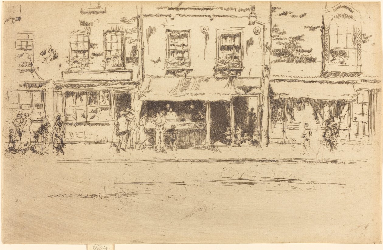 The Fish Shop, kiireinen Chelsea, 1887. tekijältä James Abbott McNeill Whistler