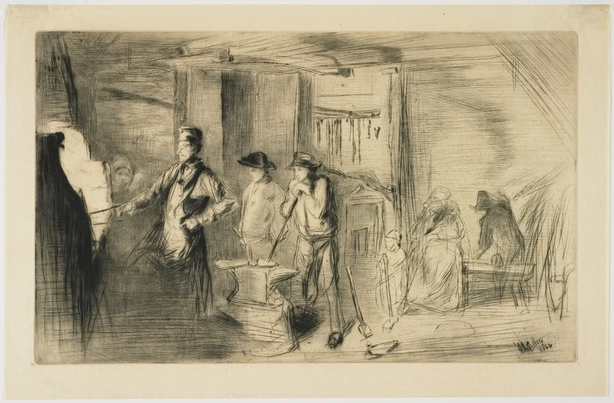 Paja sarjasta Kuusitoista etsausta Thamesin näkymistä ja muista aiheista tekijältä James Abbott McNeill Whistler