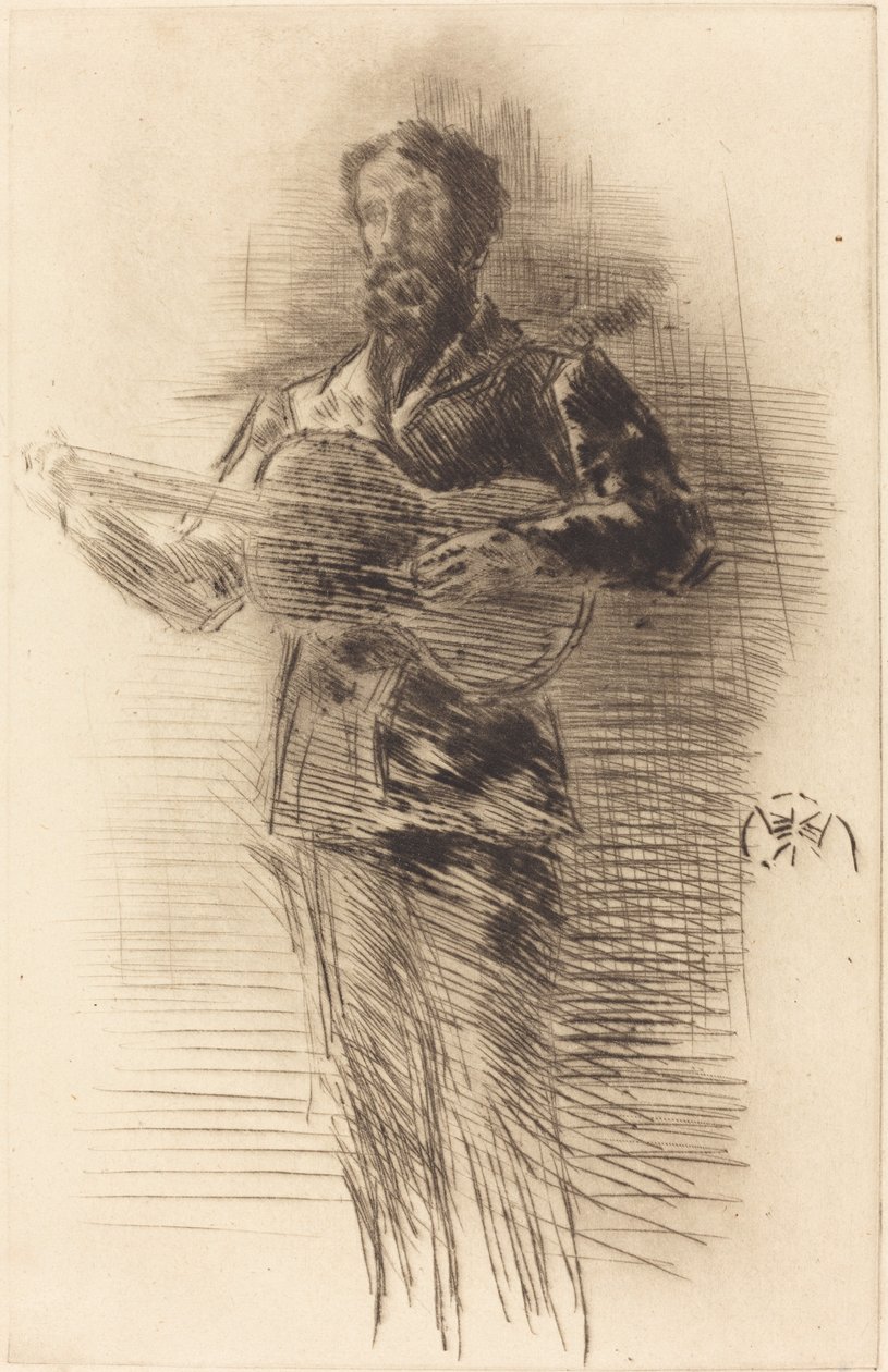 El guitarrista, 1875. finlandès tekijältä James Abbott McNeill Whistler