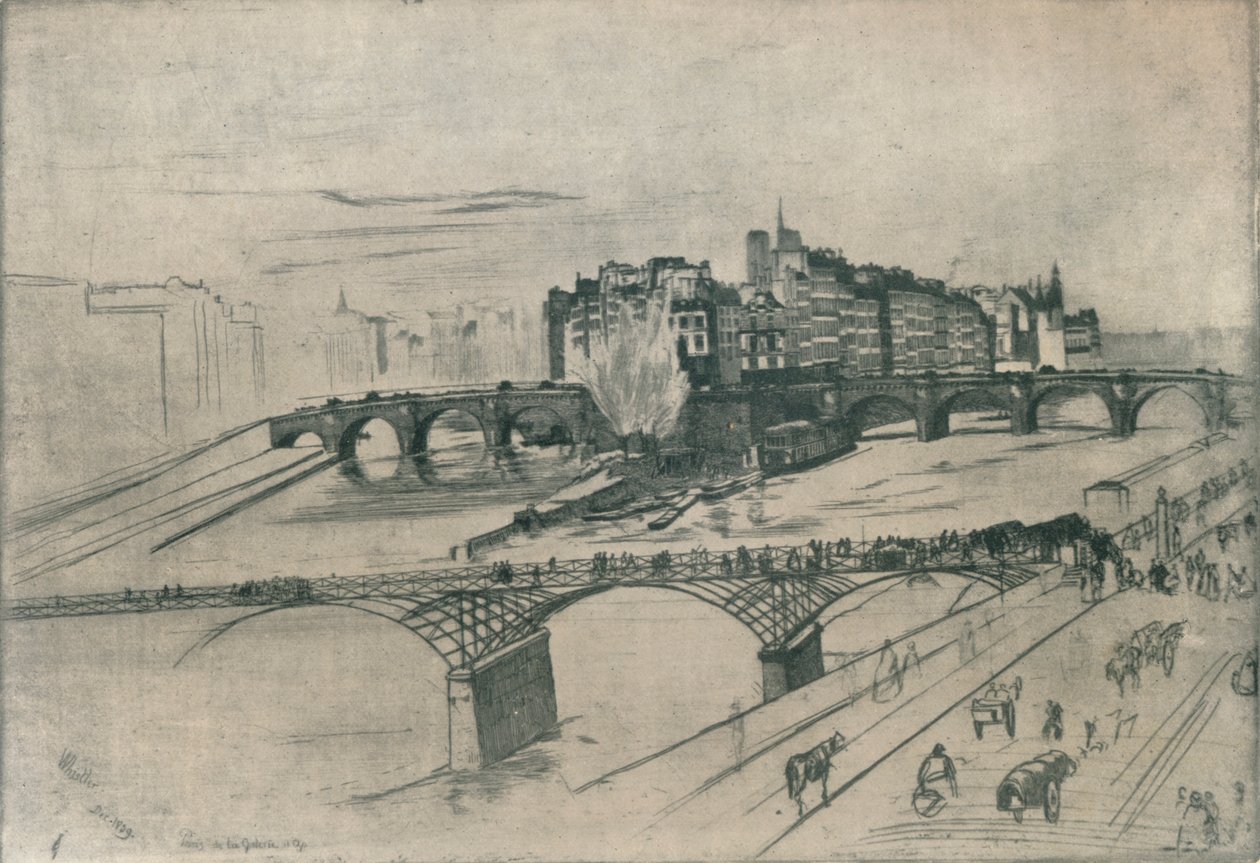Isle De La Cite, Pariisi, 1859, 1904 tekijältä James Abbott McNeill Whistler