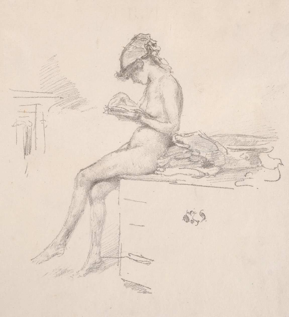 The Little Nude Model Reading, 1890. tekijältä James Abbott McNeill Whistler