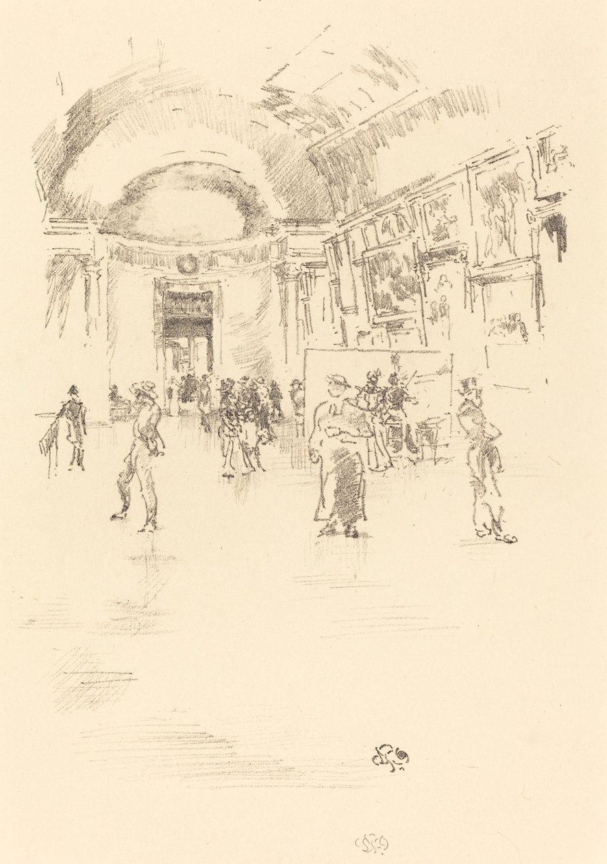 The Long Gallery, Louvre, 1894. tekijältä James Abbott McNeill Whistler
