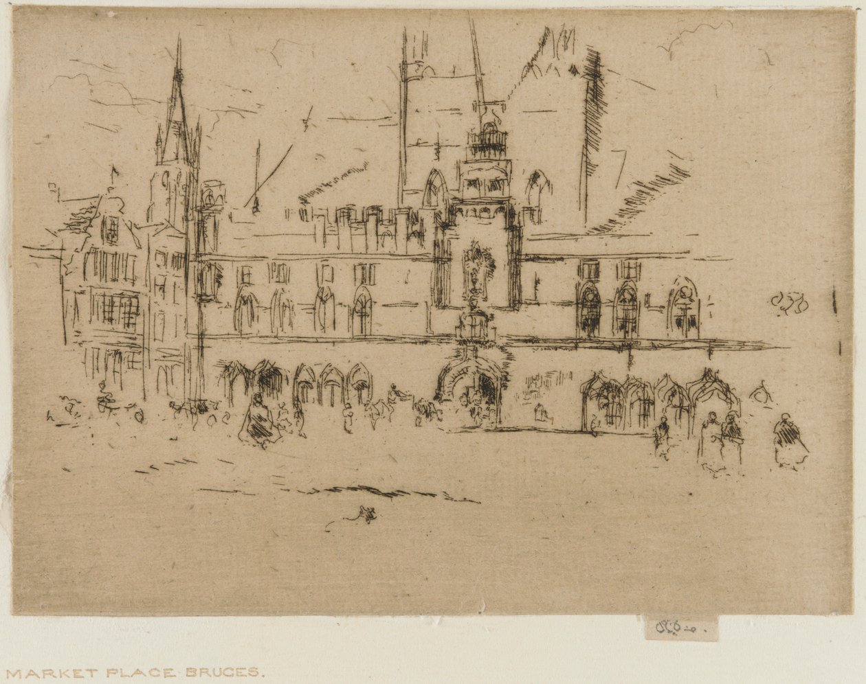 Markkinat, Bruggessa, 1887. tekijältä James Abbott McNeill Whistler