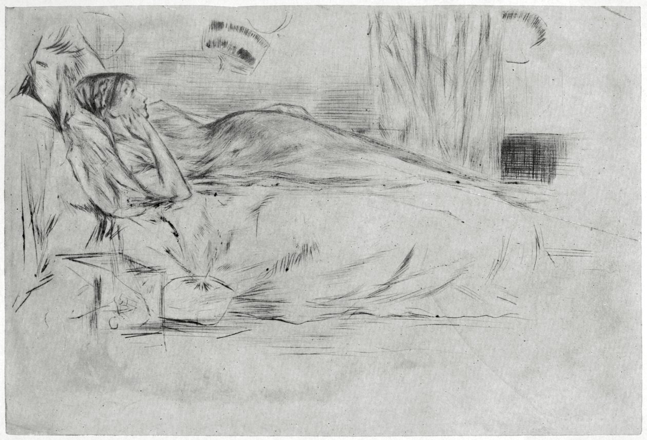Malli, makuulla, c1864 1904. tekijältä James Abbott McNeill Whistler