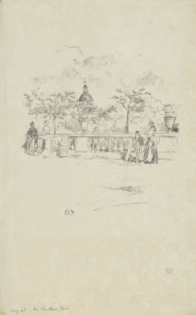 Pantheon Luxemburgin puutarhan terassilta tekijältä James Abbott McNeill Whistler