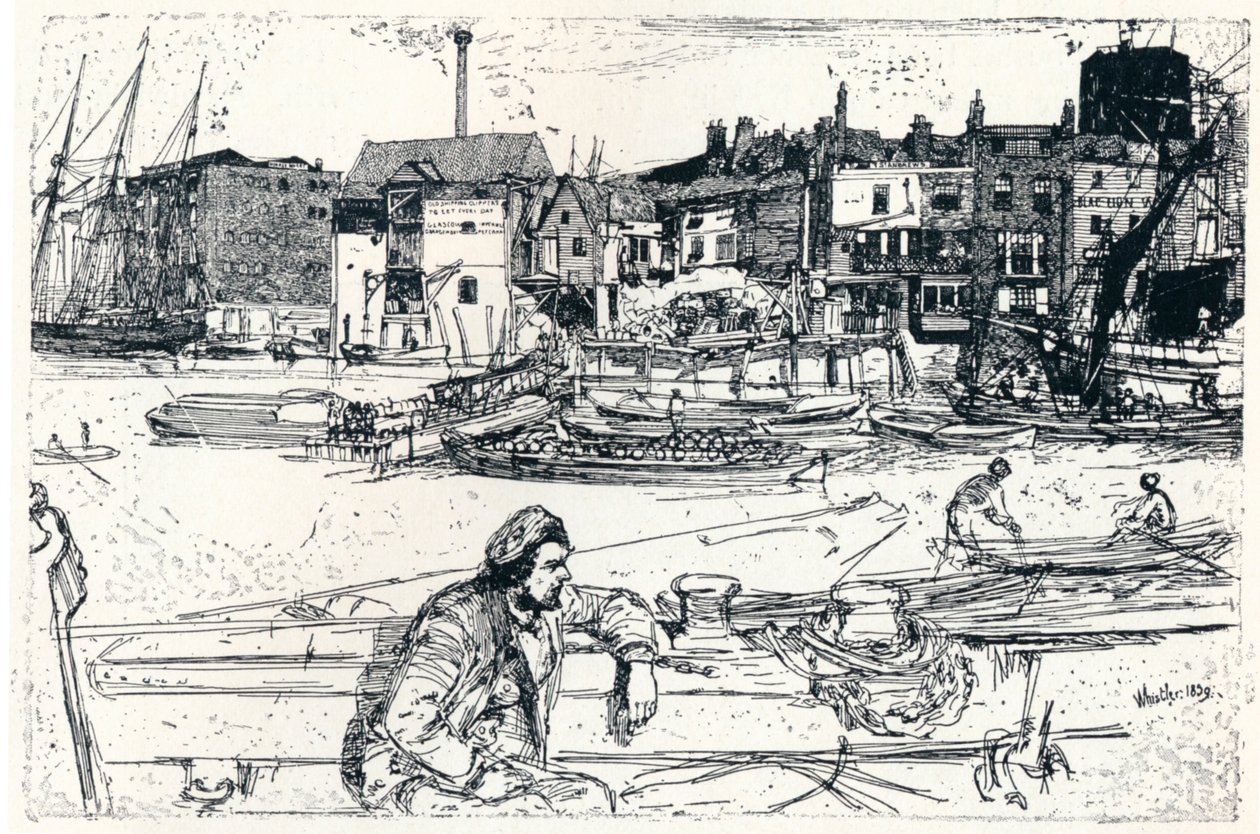 Lontoon allas, 1859, 1904 tekijältä James Abbott McNeill Whistler