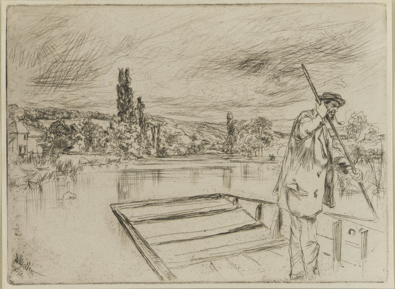 The Punt, 1861 (etsaus paperille) tekijältä James Abbott McNeill Whistler