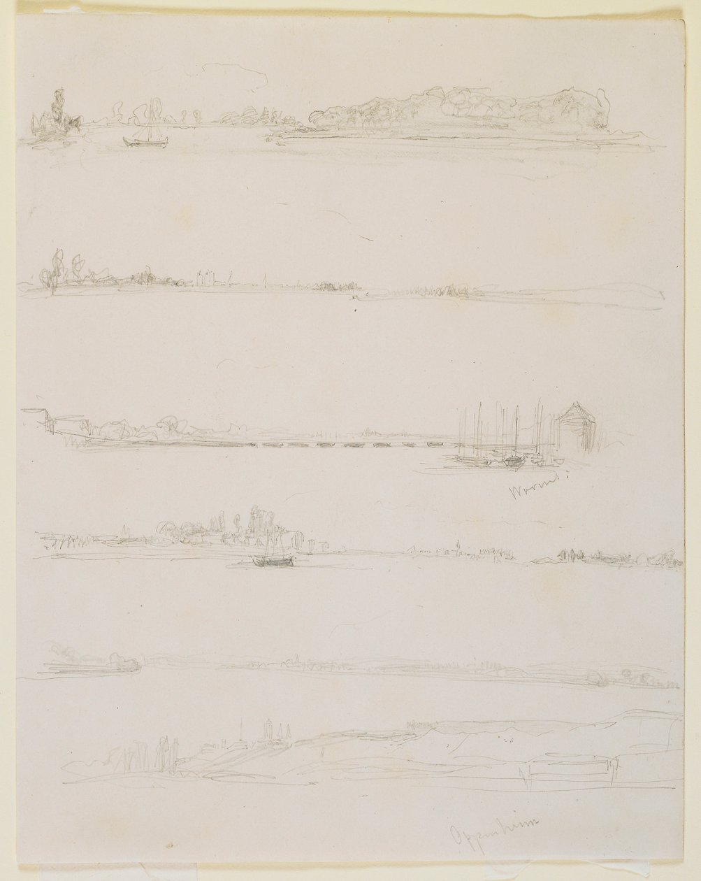 Rein, lähellä Wormsia ja Oppeheimia, 1858. tekijältä James Abbott McNeill Whistler