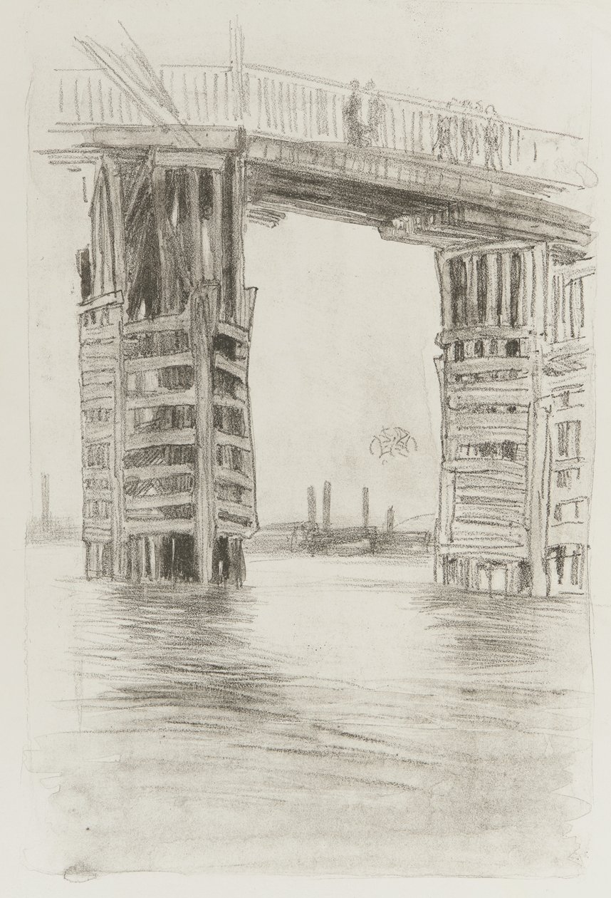 The Tall Bridge, 1878 (litosävy paperilla) tekijältä James Abbott McNeill Whistler