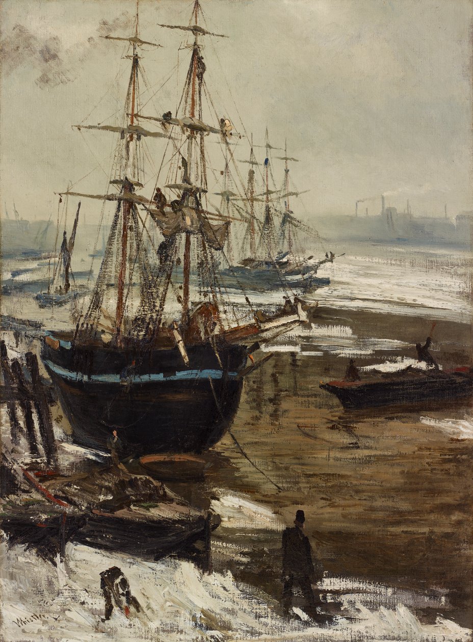 Thames jäässä, 1860. tekijältä James Abbott McNeill Whistler