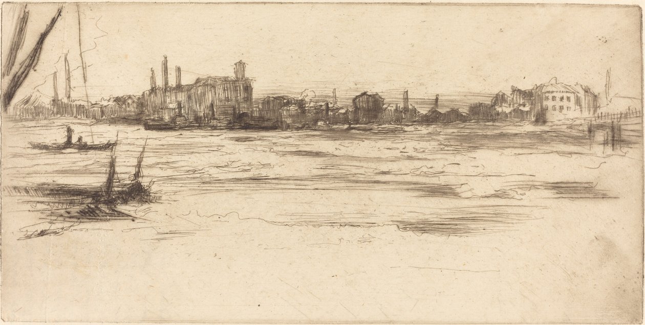 The Troubled Thames, c. 1875. tekijältä James Abbott McNeill Whistler