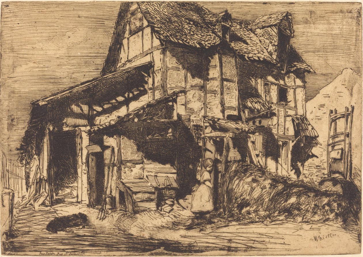Turvaton asunto, 1858. tekijältä James Abbott McNeill Whistler