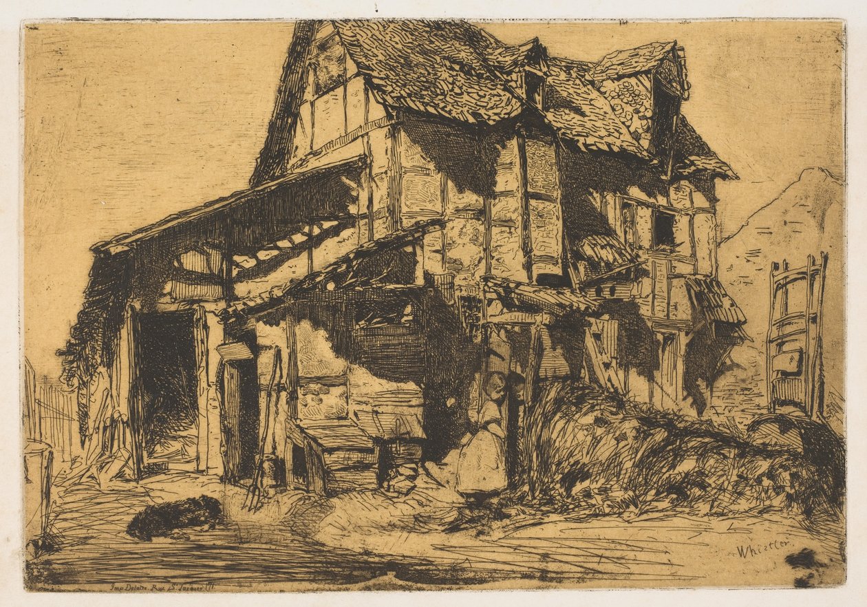 Turvaton vuokratalo Vanha maatila, 1858. tekijältä James Abbott McNeill Whistler