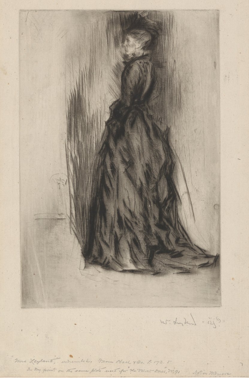 Velvet Dress Rouva Leyland, 1873-1874. tekijältä James Abbott McNeill Whistler
