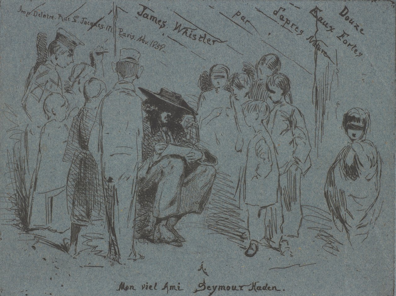 Ranskalaisen sarjan nimilehti, 1858. tekijältä James Abbott McNeill Whistler