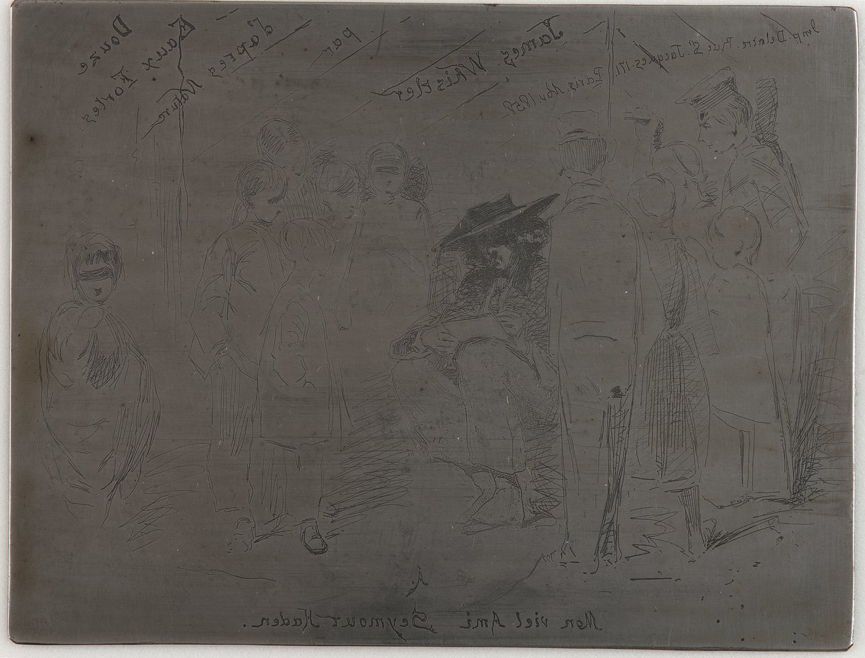 Otsikko ranskalaiseen sarjaan, 1858. tekijältä James Abbott McNeill Whistler