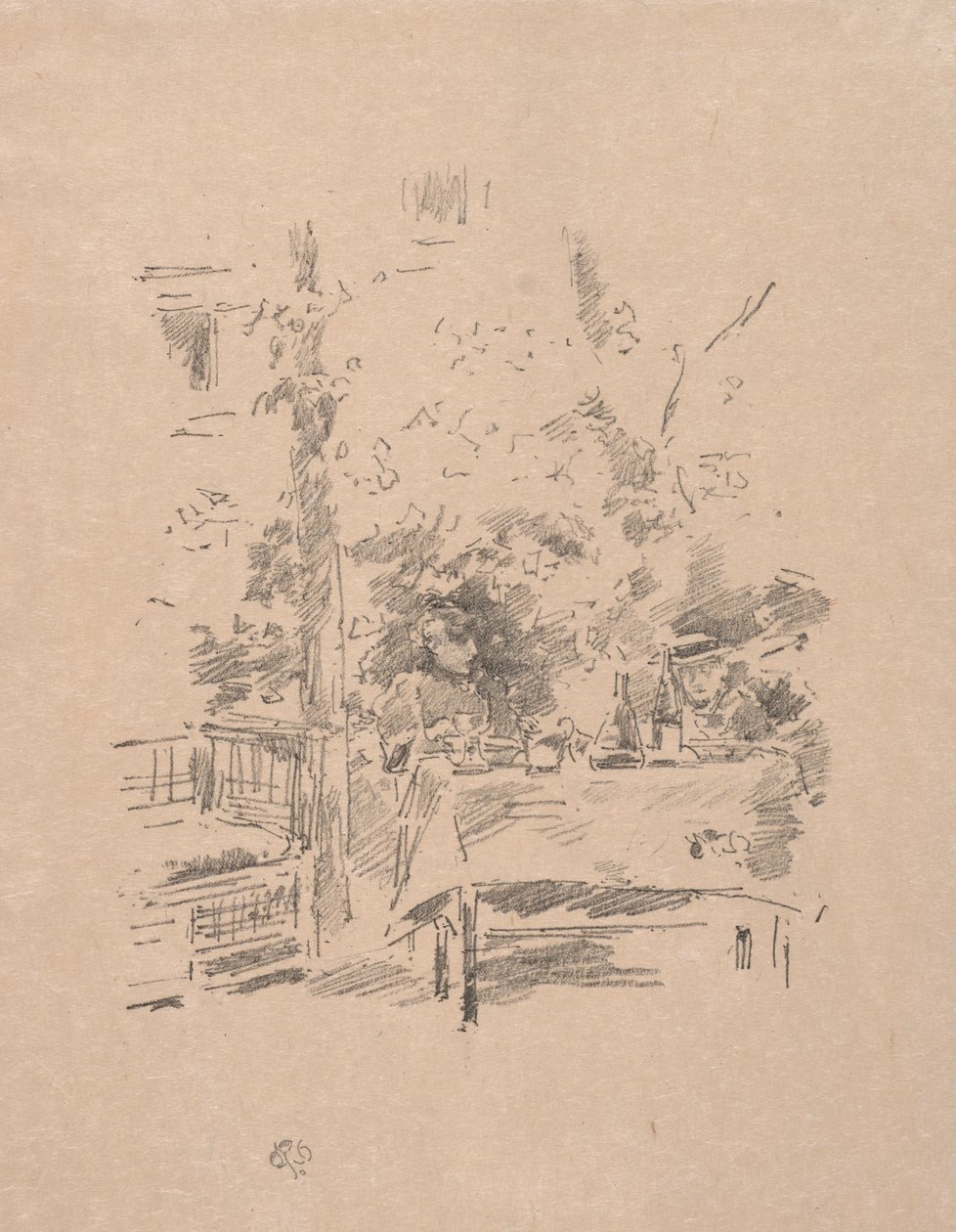 Tete-a-tete puutarhassa, 1894. tekijältä James Abbott McNeill Whistler