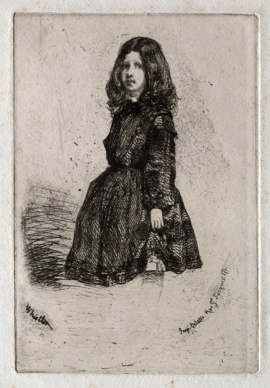 Kaksitoista etsausta luonnosta: Annie, 1858. tekijältä James Abbott McNeill Whistler