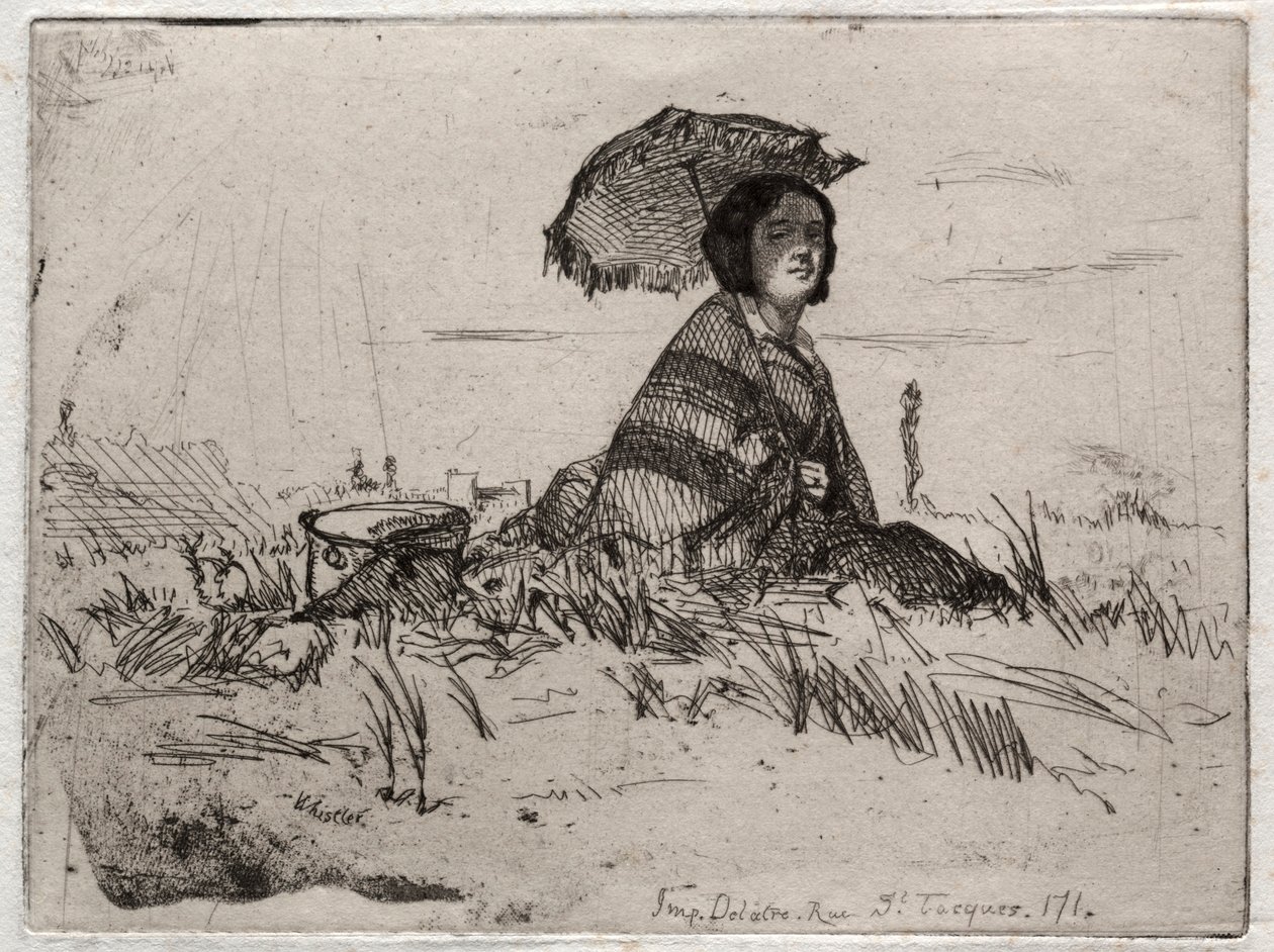 Kaksitoista etsausta luonnosta: En Plein Soleil, 1858. tekijältä James Abbott McNeill Whistler