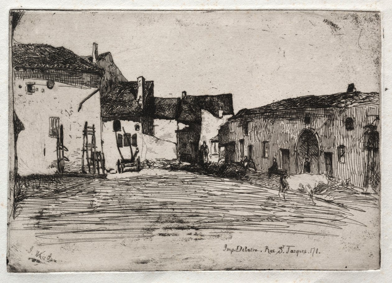 Kaksitoista etsausta luonnosta: Liverdun, 1858. tekijältä James Abbott McNeill Whistler
