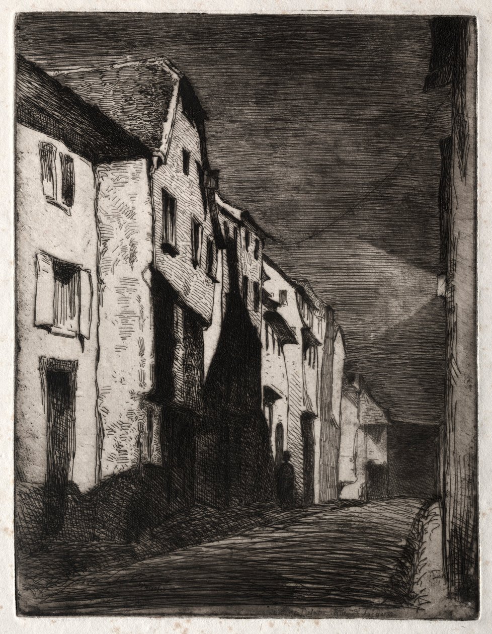 Kaksitoista etsausta luonnosta: Street in Saverne, 1858. tekijältä James Abbott McNeill Whistler