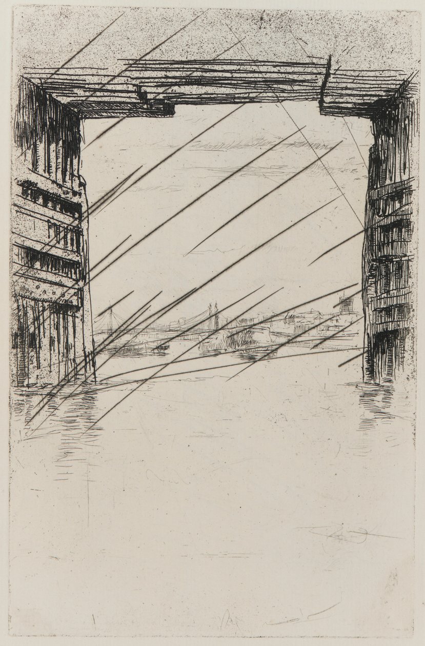 Old Battersea Bridgen alla, 1879. tekijältä James Abbott McNeill Whistler