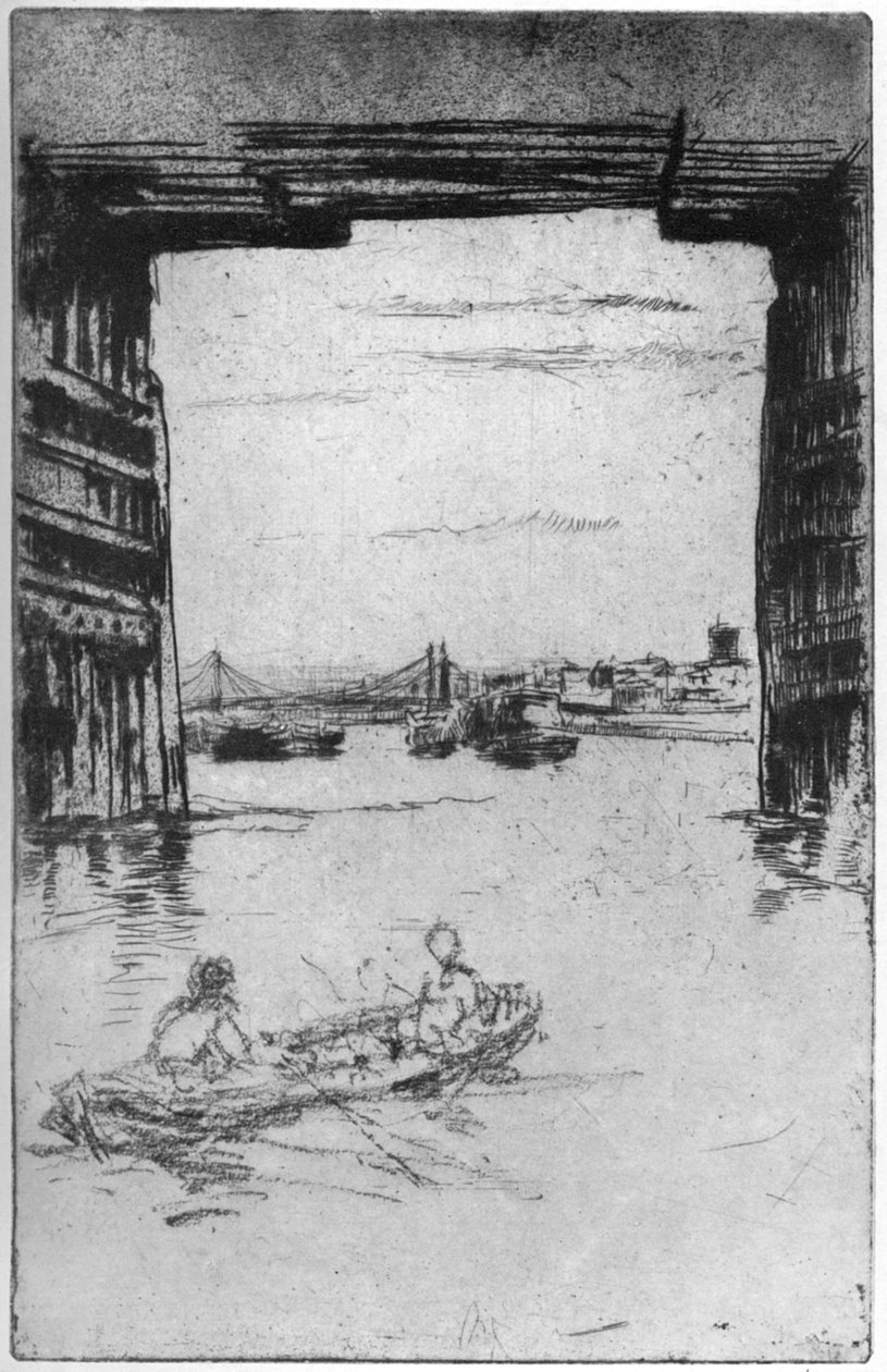 Old Battersea Bridgen alla, 1879 1904. tekijältä James Abbott McNeill Whistler
