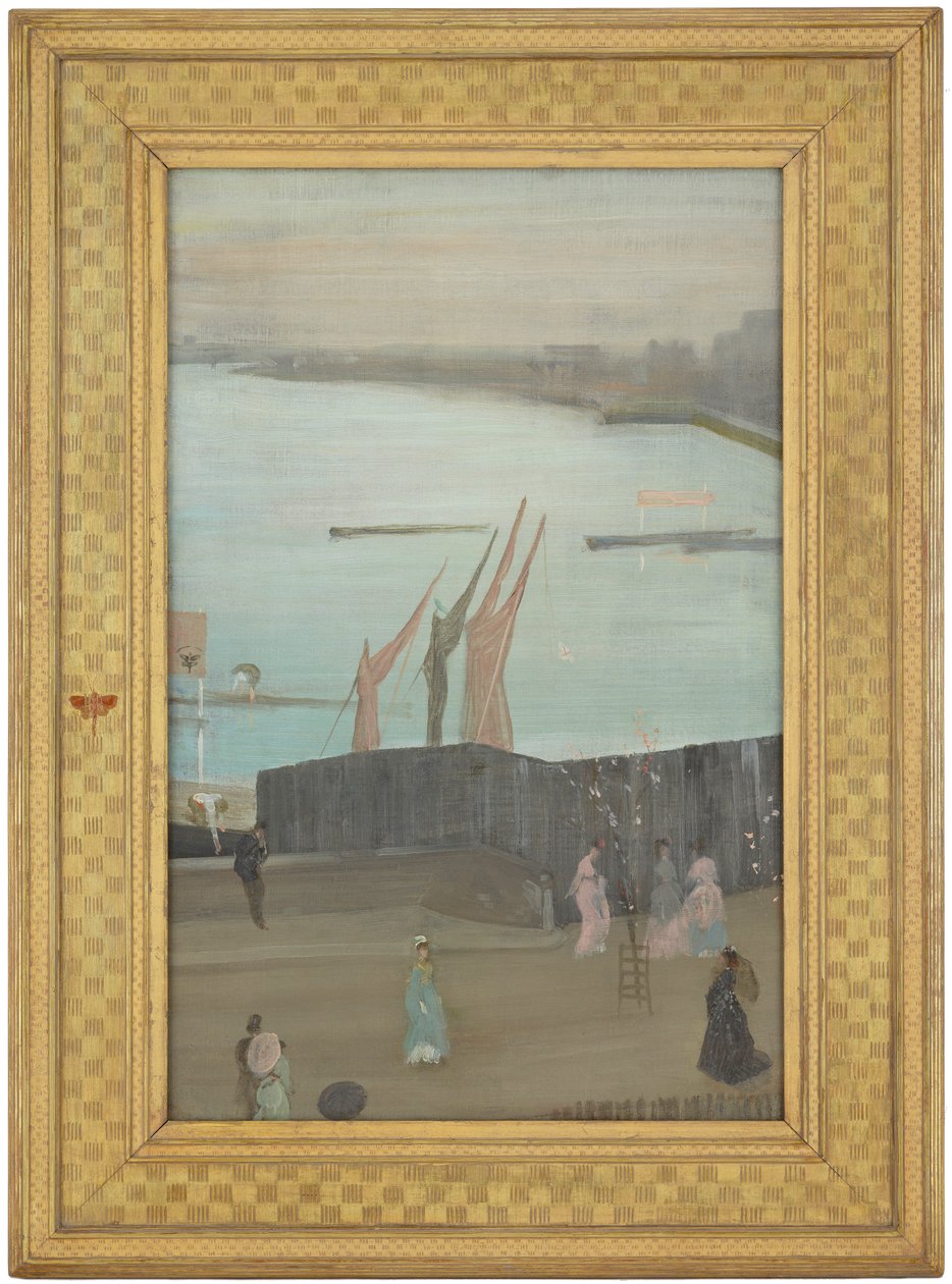 Muunnelmia vaaleanpunaisesta ja harmaan sävyistä: Chelsea, 1871-1872. tekijältä James Abbott McNeill Whistler