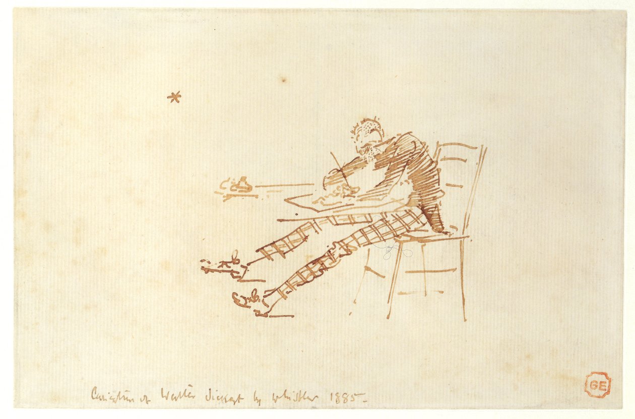 Walter Sickert (1860-1942) Luonnos, 1885 tekijältä James Abbott McNeill Whistler