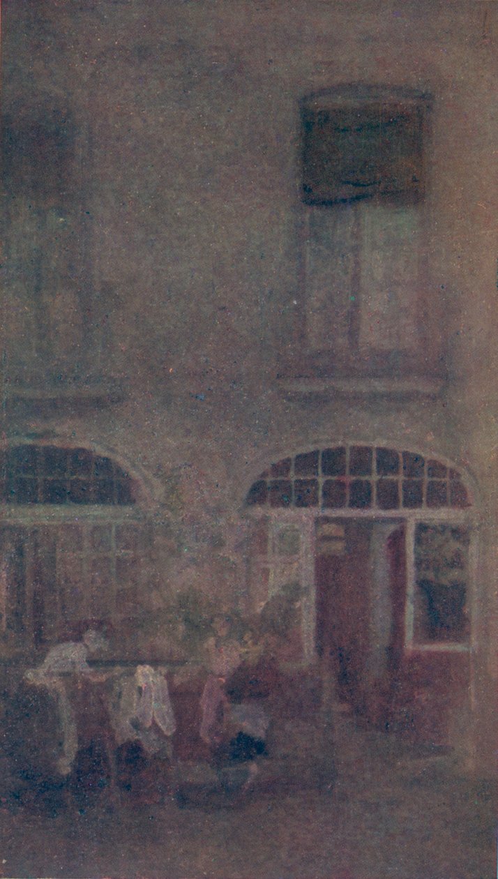 Valkoinen ja harmaa The Hotel Courtyard Dieppe, 1885, 1904 tekijältä James Abbott McNeill Whistler
