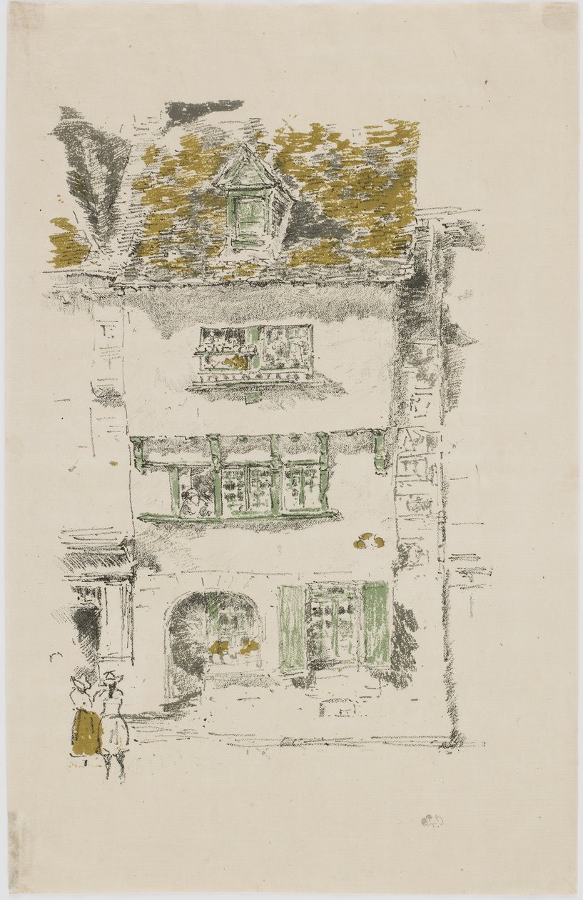Keltainen talo, Lannion, 1893 (litografia paperille) tekijältä James Abbott McNeill Whistler