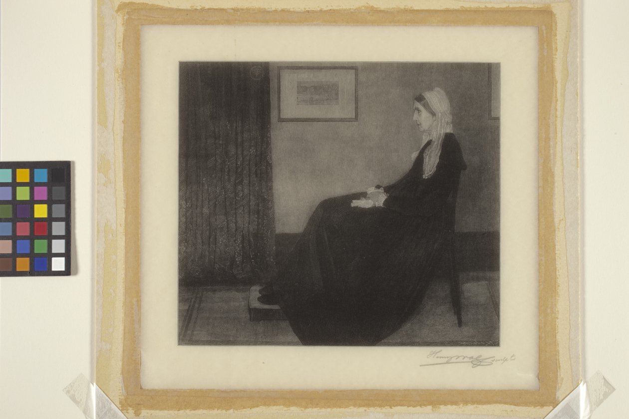 Whistlerin äiti (muste paperille) tekijältä James Abbott McNeill & Wolf Henry (1852 1916) Whistler