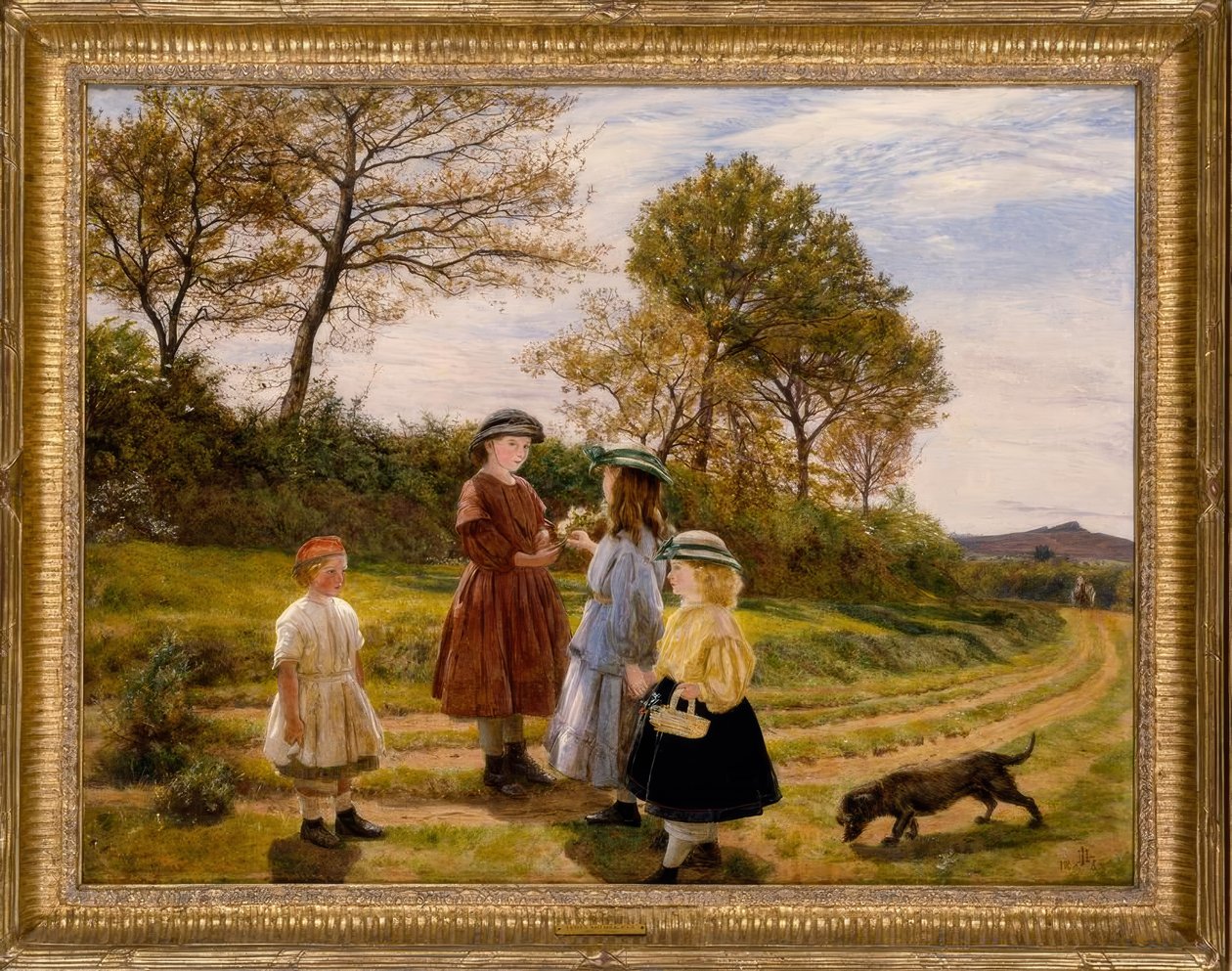 James Archer, The Flower Pickers / Gemälde, 1863 tekijältä James Archer